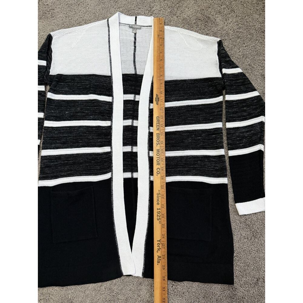 T By Talbots Open Weave Mesh Black And White Card… - image 6